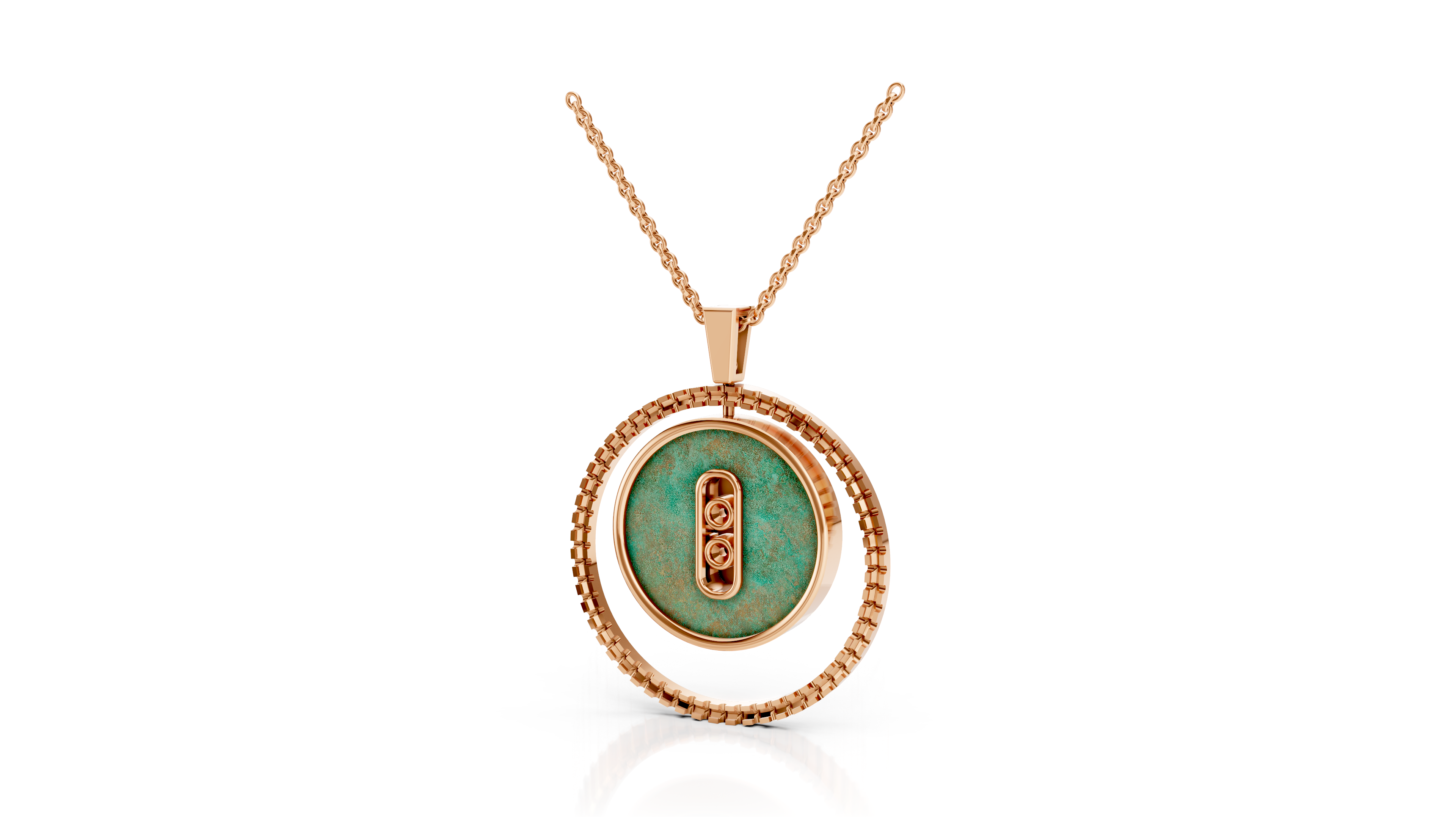 Ladies Oval Color Stone Pendant with Diamond Halo