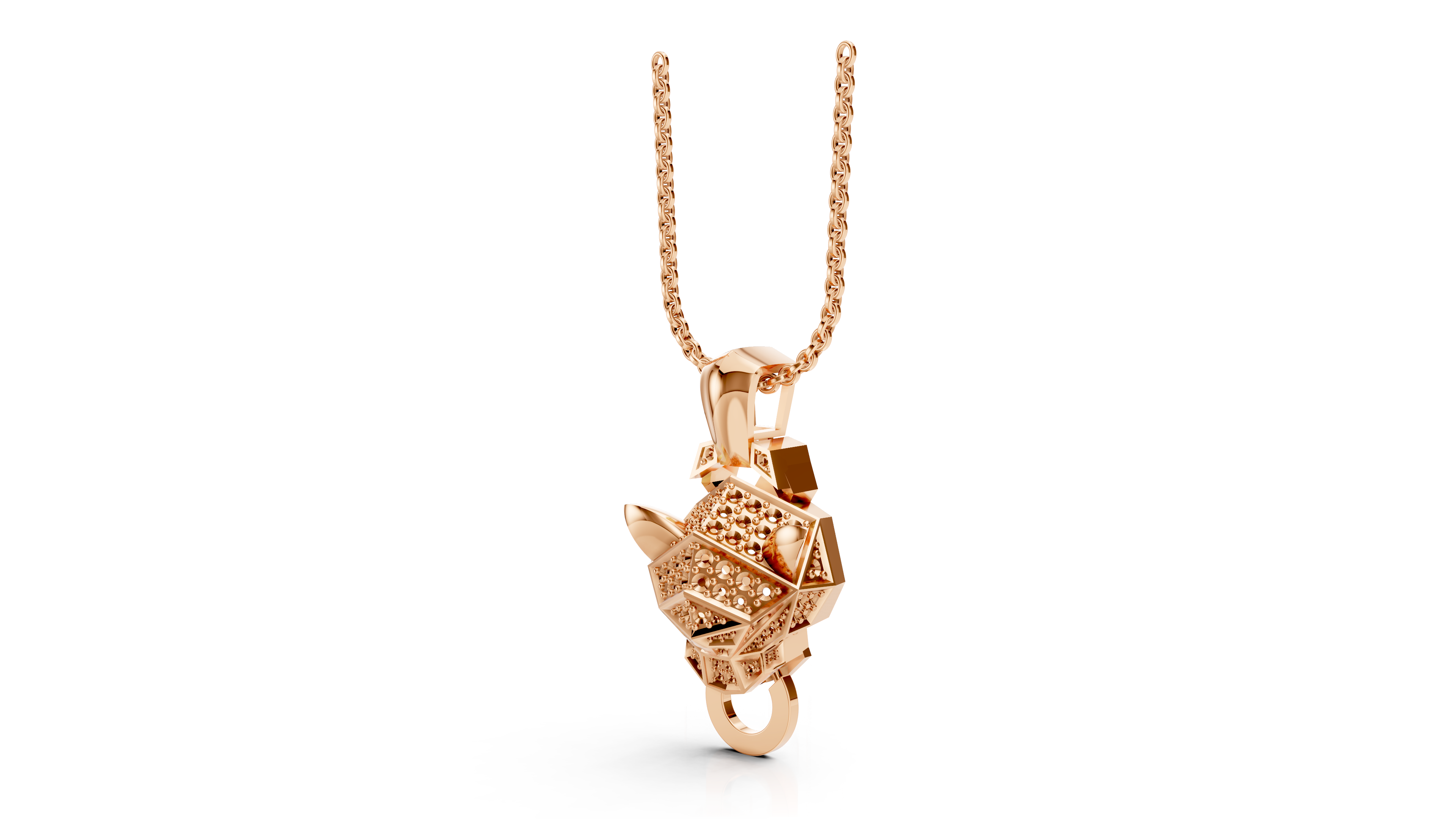 Modern Geometric Gold Pendant