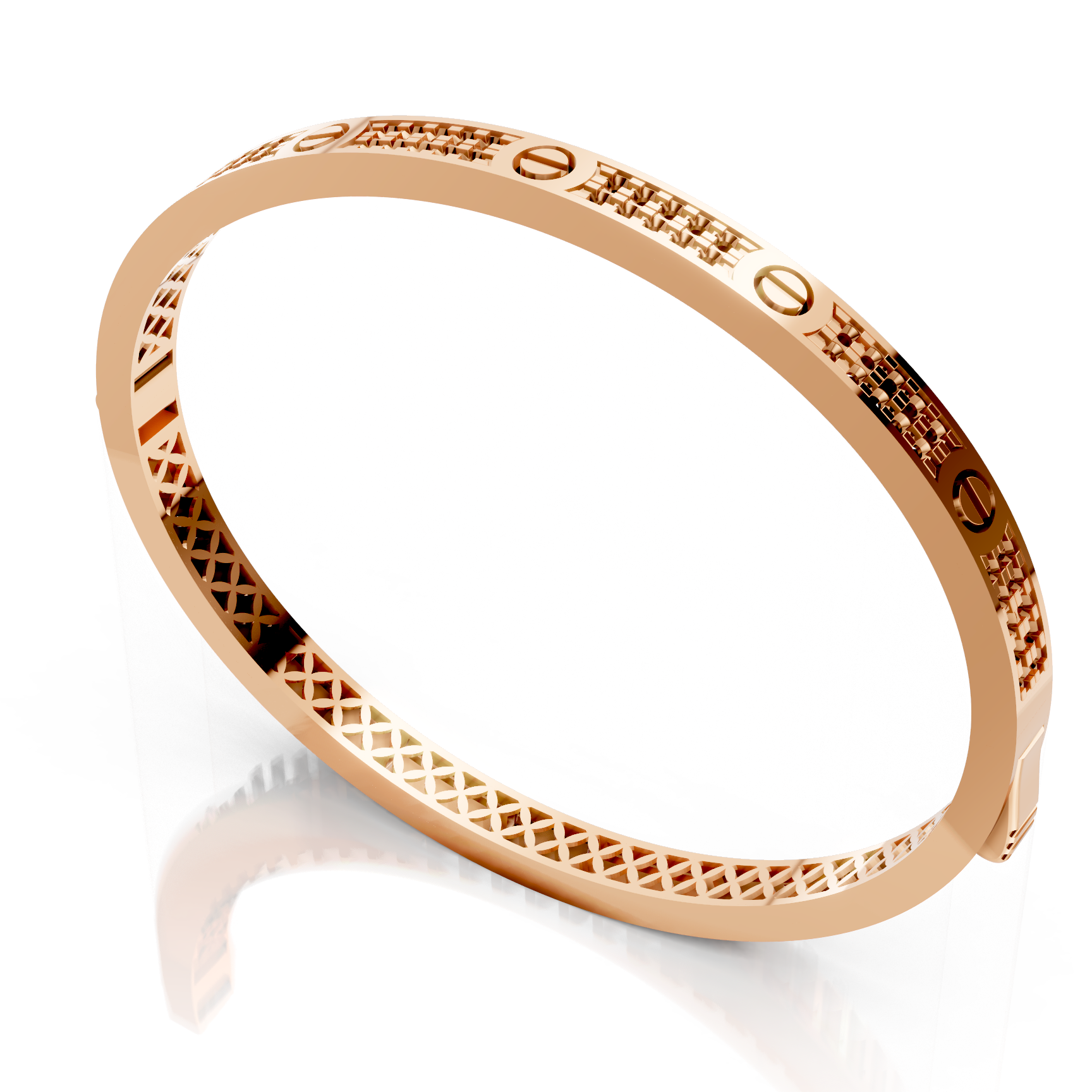 Gold Mounting Kada Bracelet – Elegant Diamond-Set Design