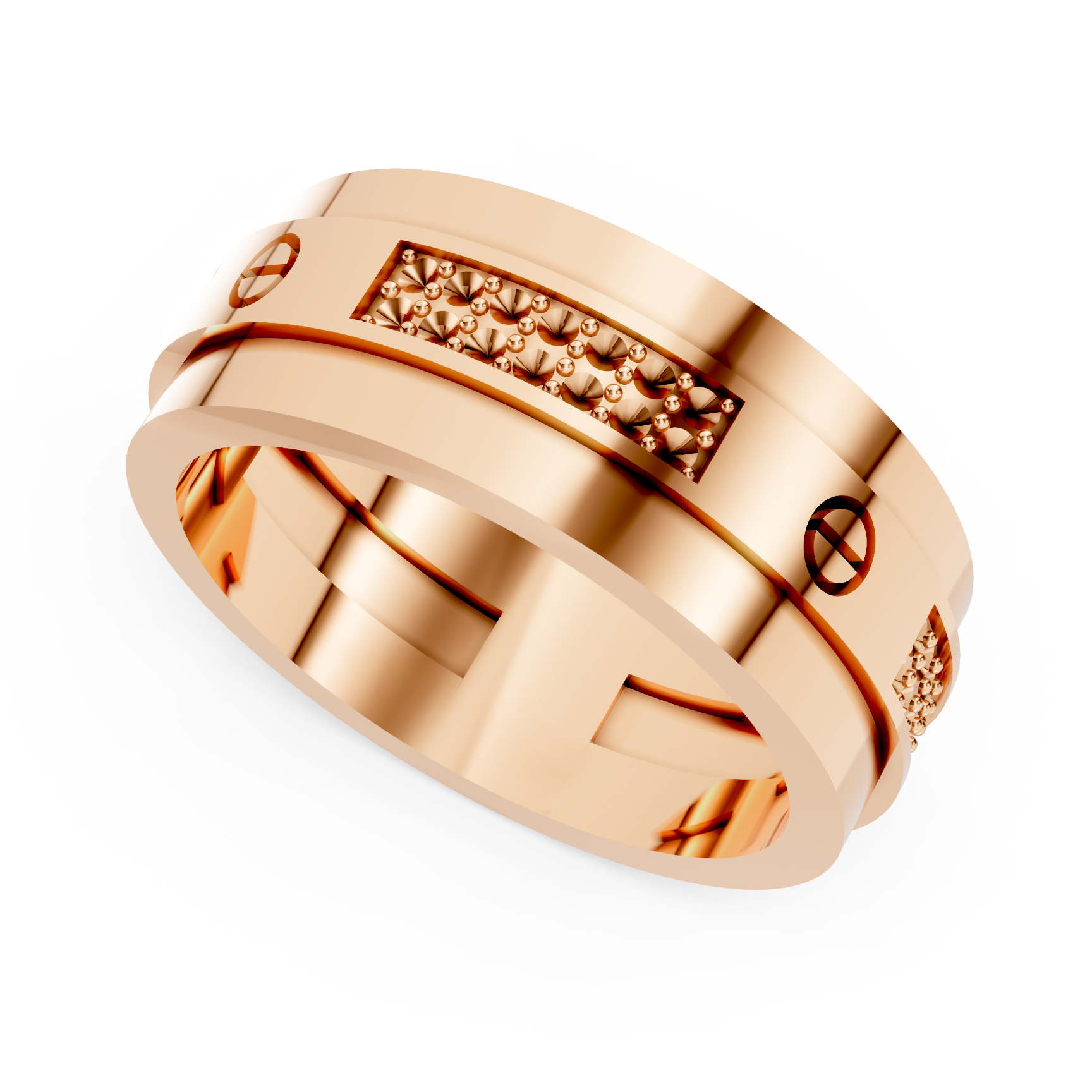 Stylish Gents Ring with Semi Ring Mount Design