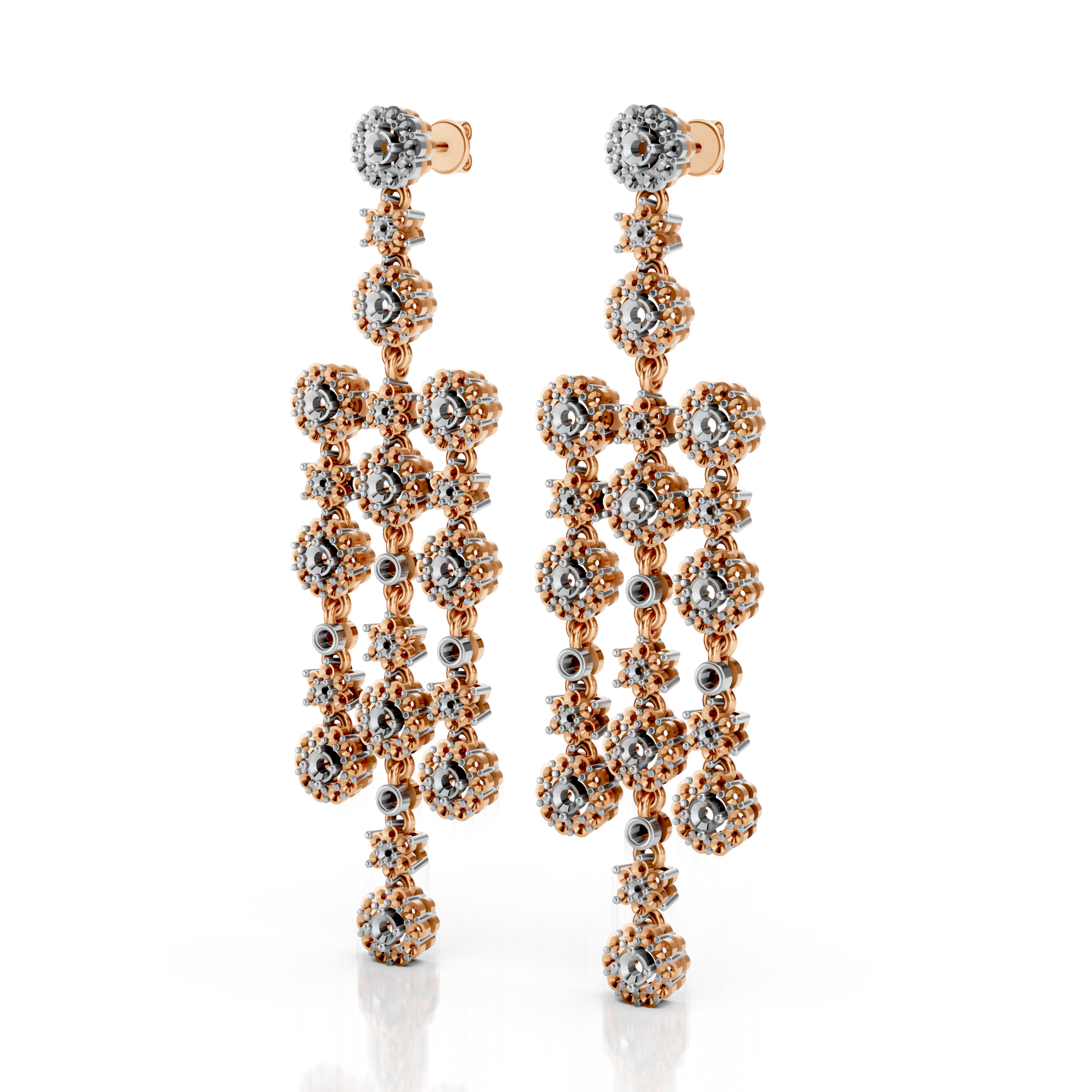 Floral Fancy Long Dangler Earring Mountings