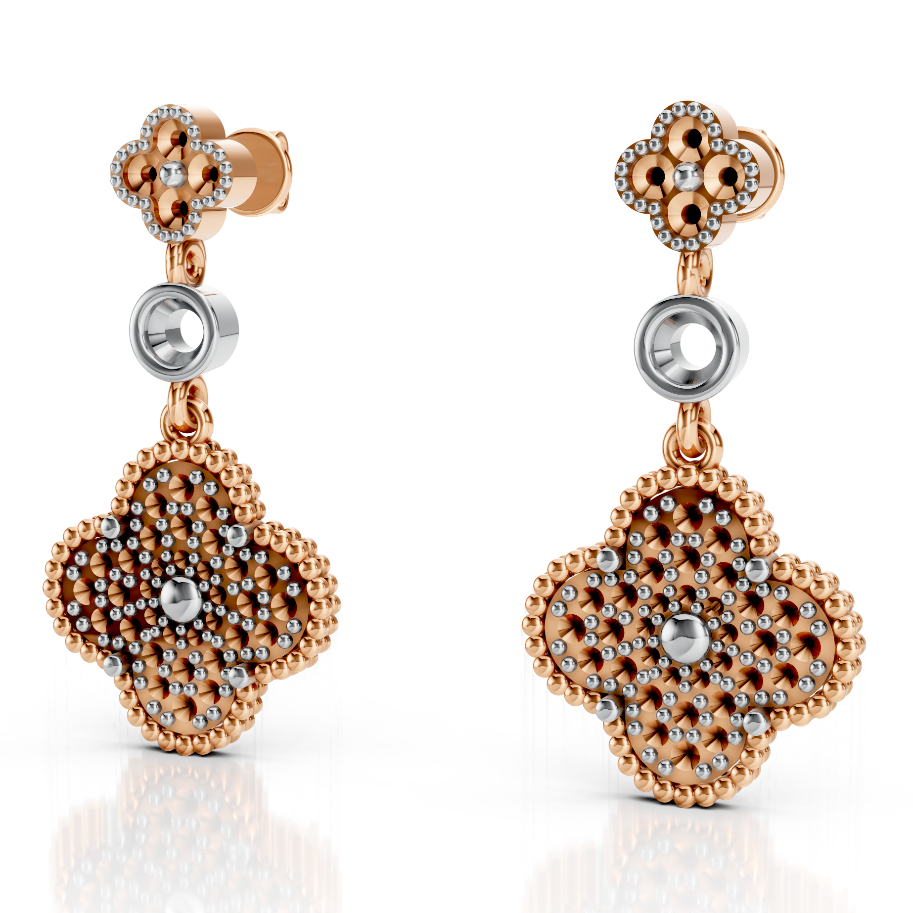 Floral Halo Fancy Long Dangler Earring Blanks
