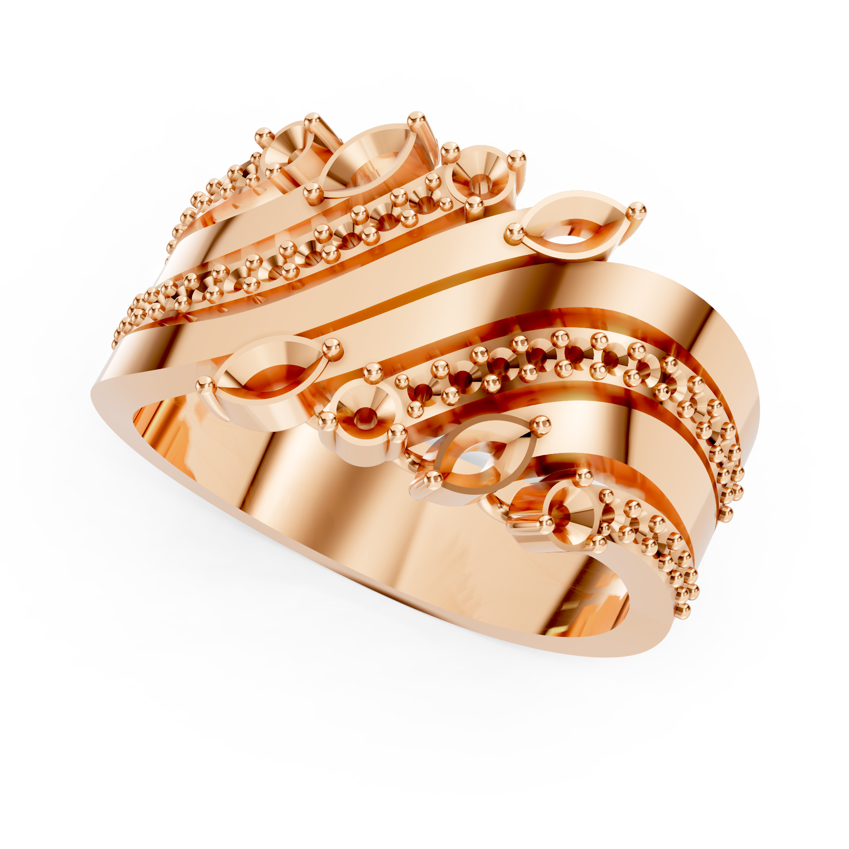 Marquise Diamond Ring Mountings for Wave Band Designs