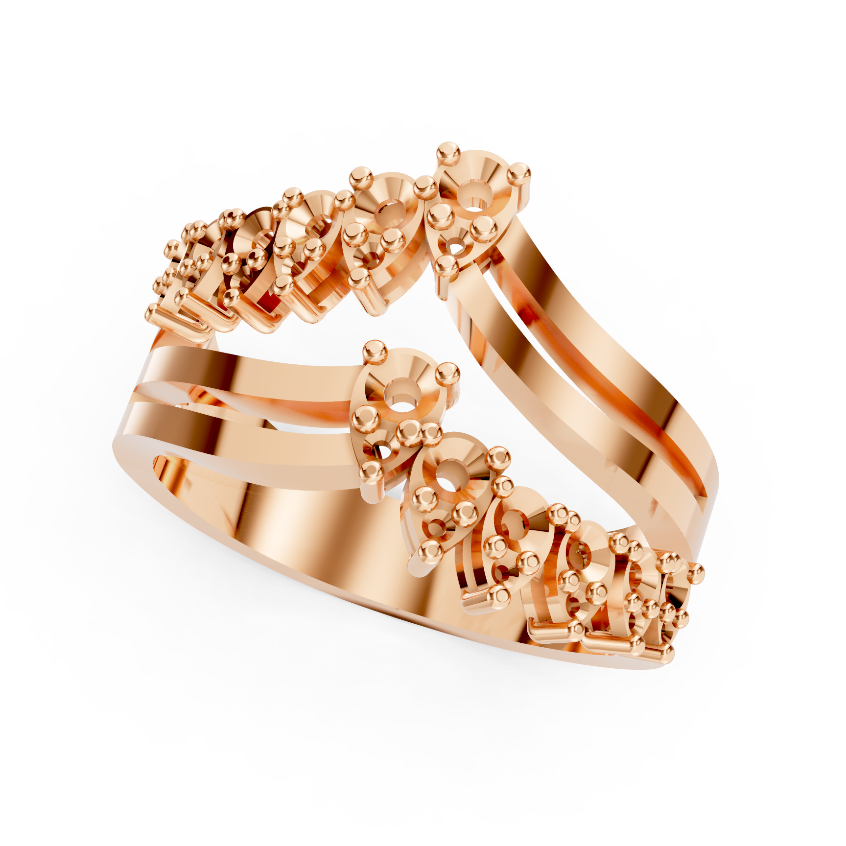 Round Diamond Ring Settings for Split Shank Band Styles