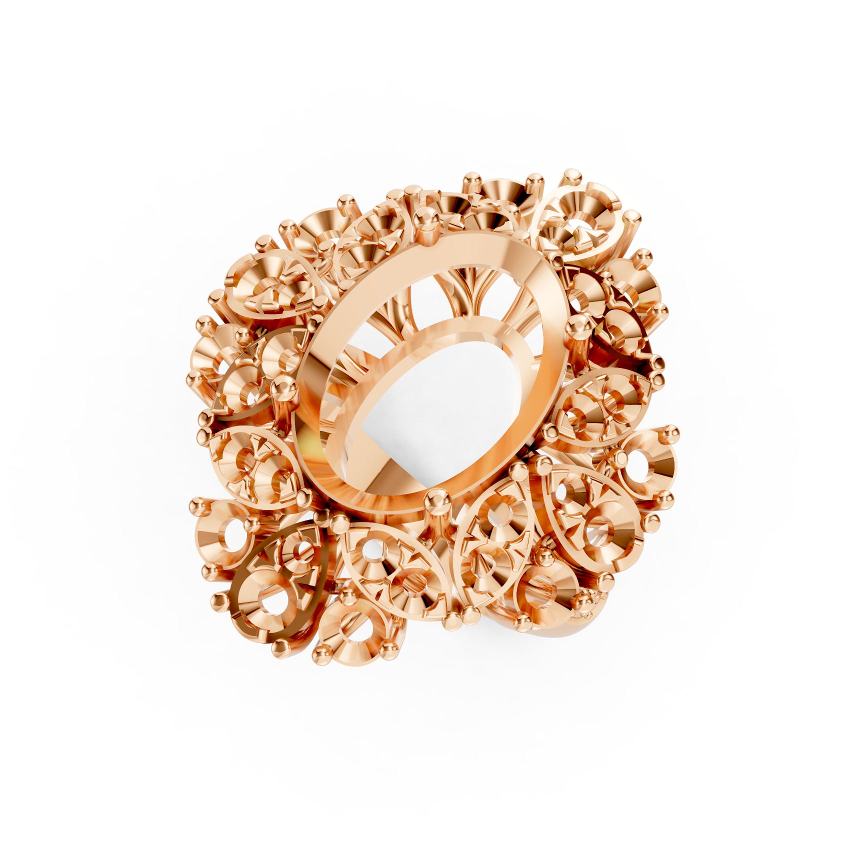 Vintage Oval Diamond Ring Mountings for Halo Ring Styles