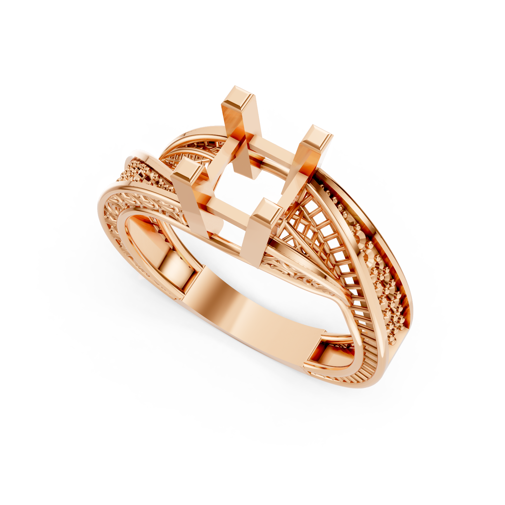 Elegant Round Diamond Ring Settings for Vintage Solitaires