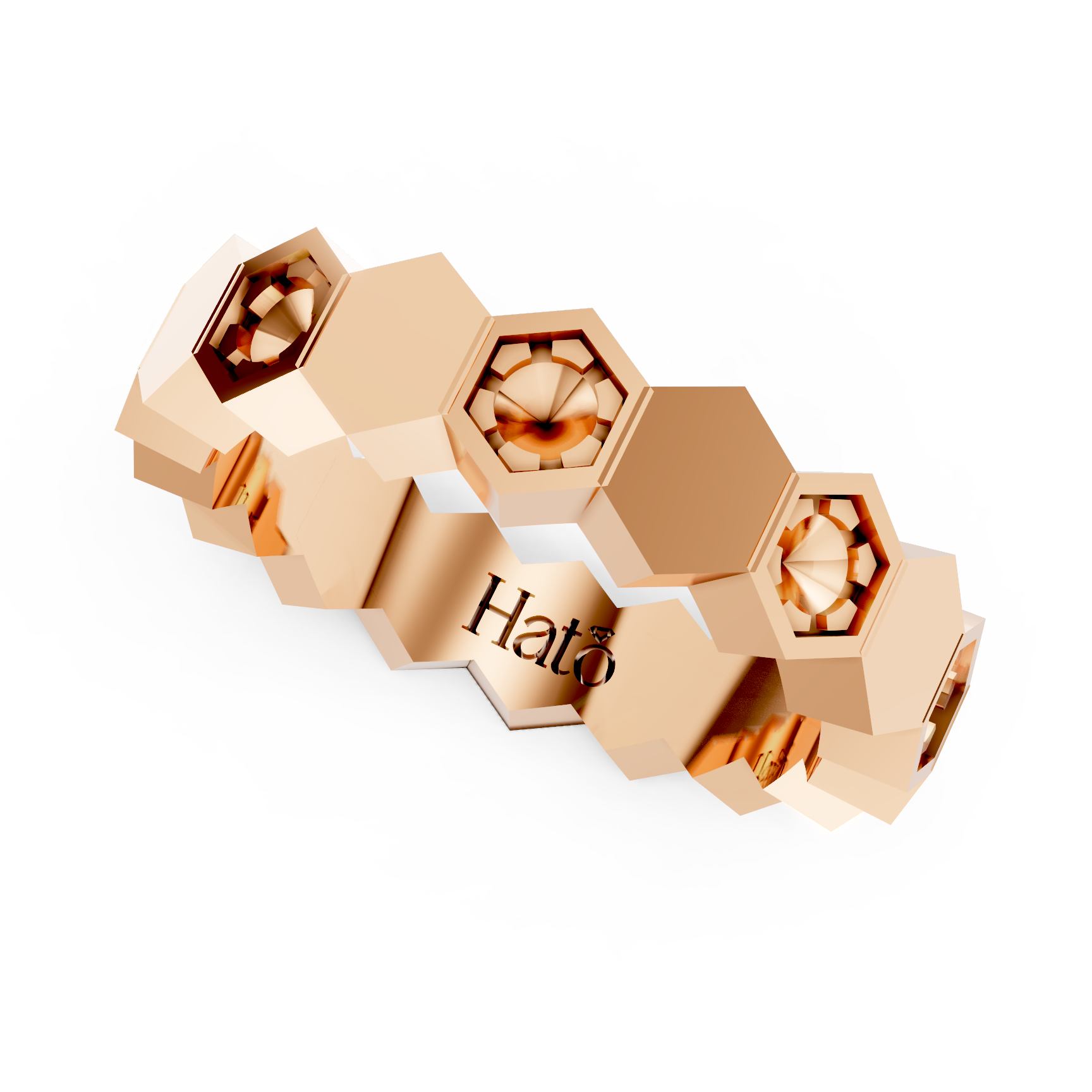 Round Diamond Ring Settings for Honeycomb Band Designs