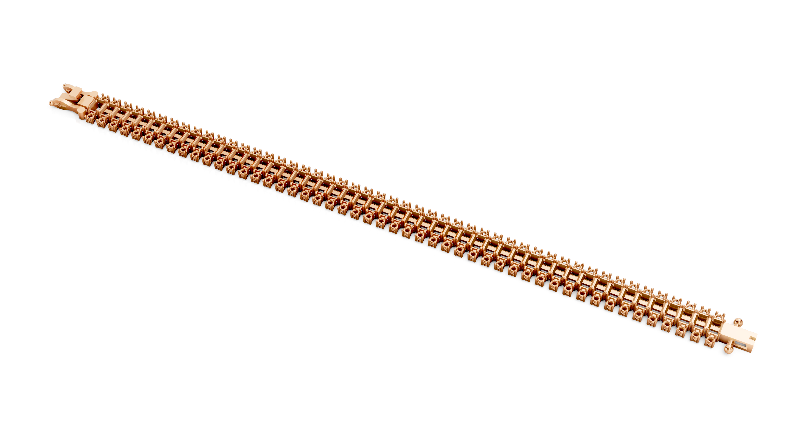 Gold Bracelet Mountings for Diamonds in Rainbow Tennis Bracelets