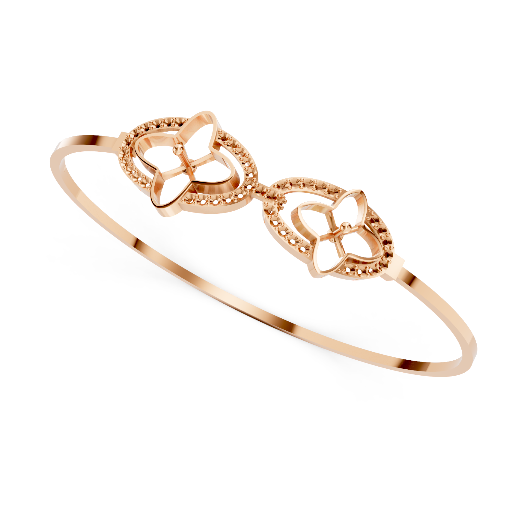 Elegant Bracelet Settings for Floral Stone Bangles