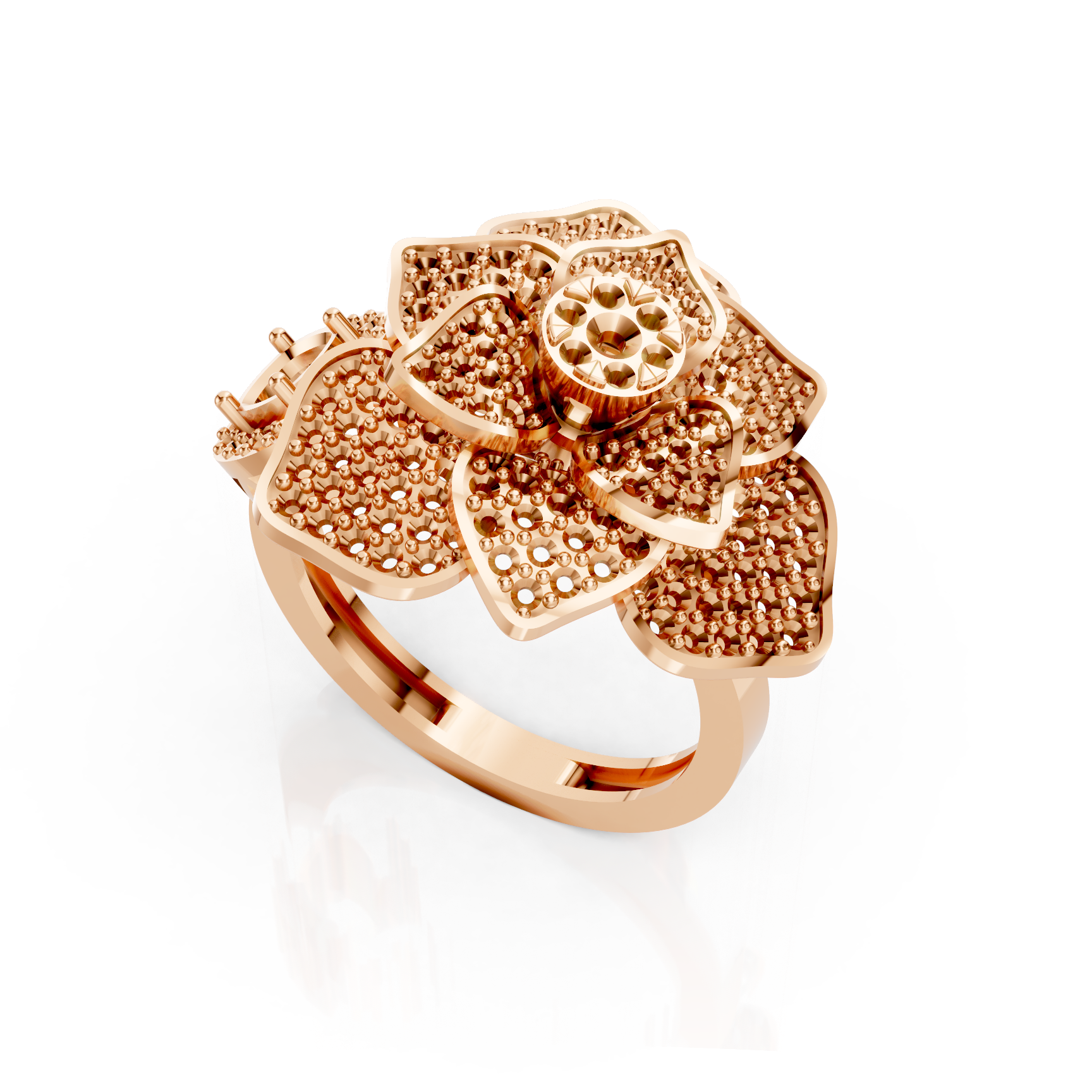 Fancy Diamond Round Ring for Cushion Gemstone Rings