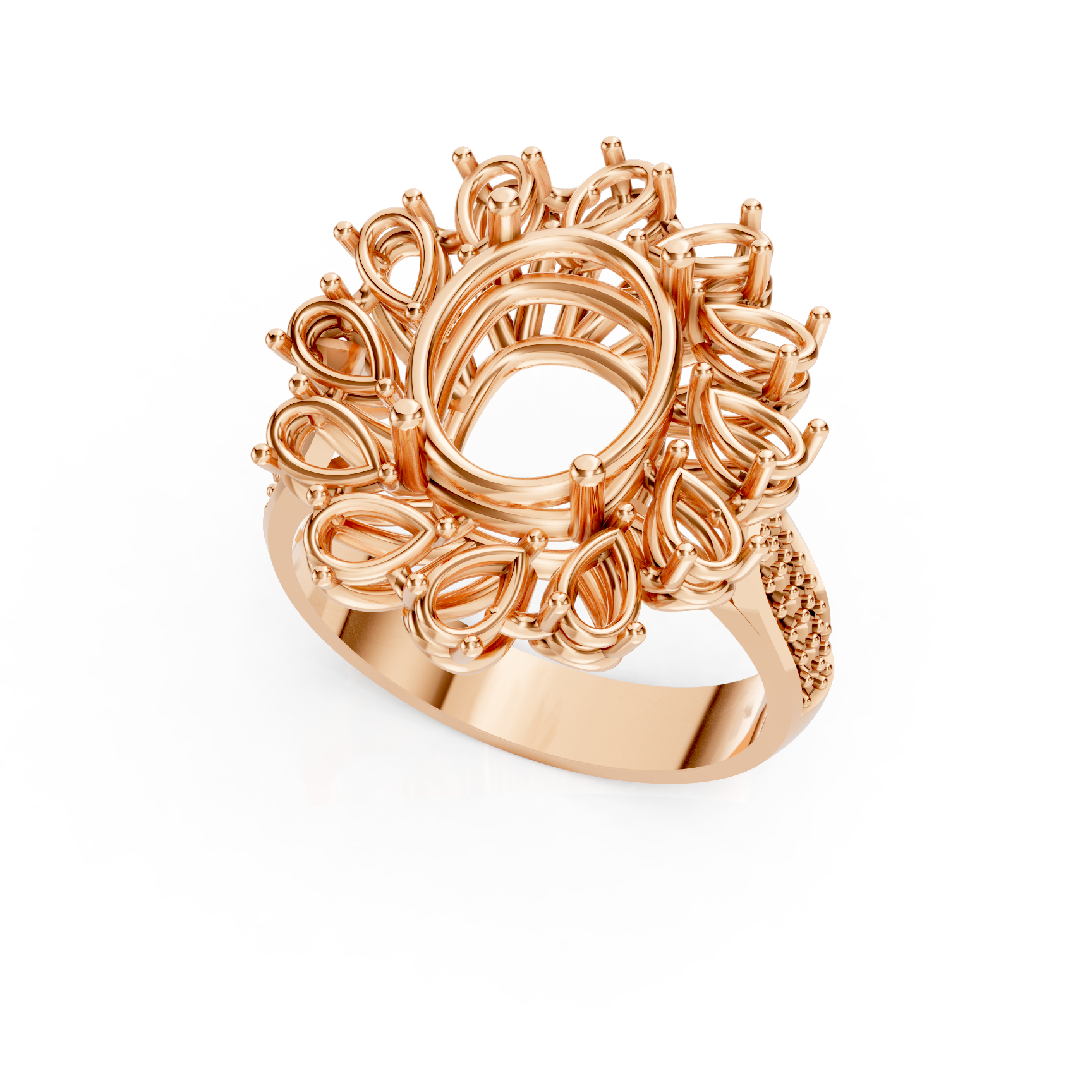 Round Diamond Ring Settings for Cocktail Rings