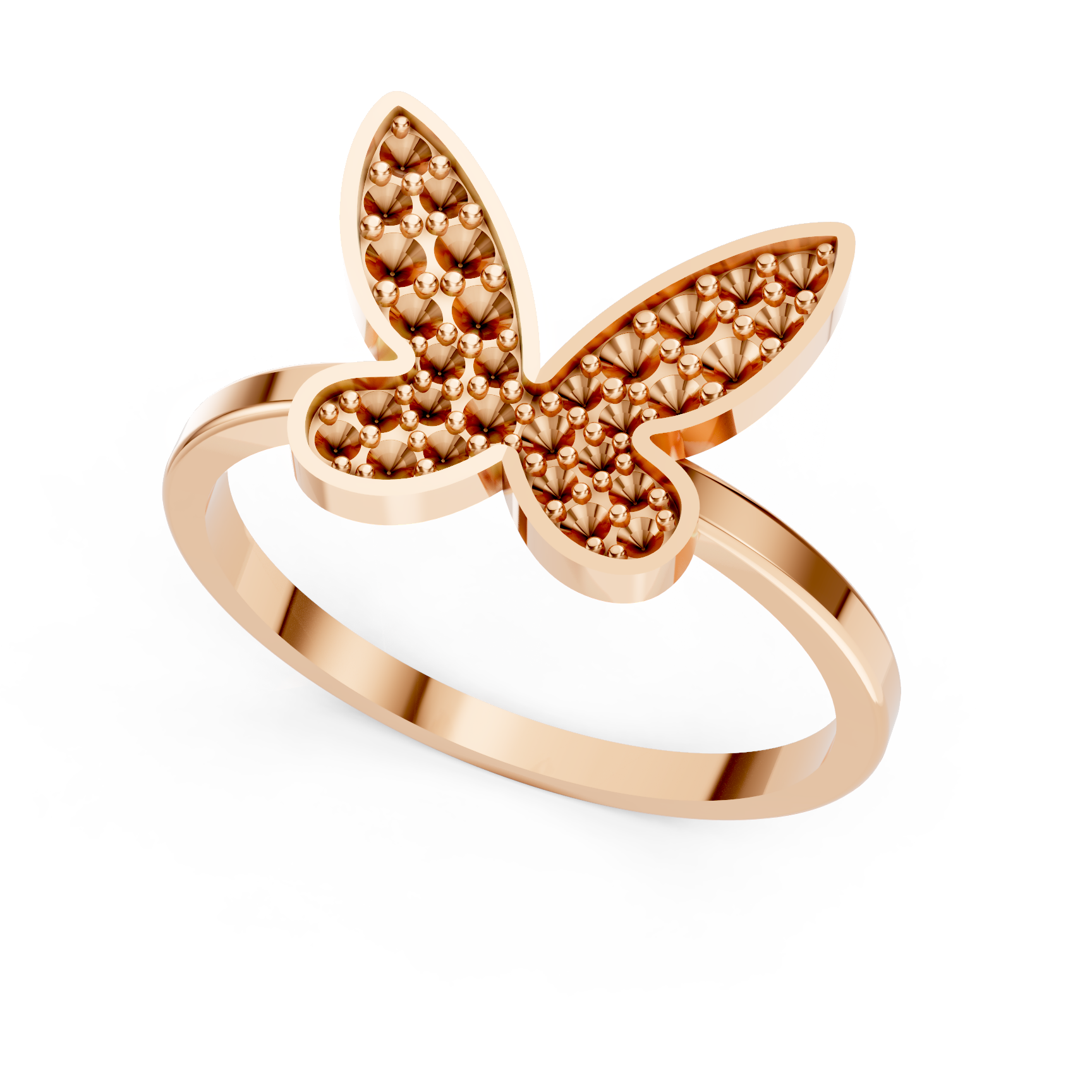 Diamond Pave Butterfly Silhouette Ring