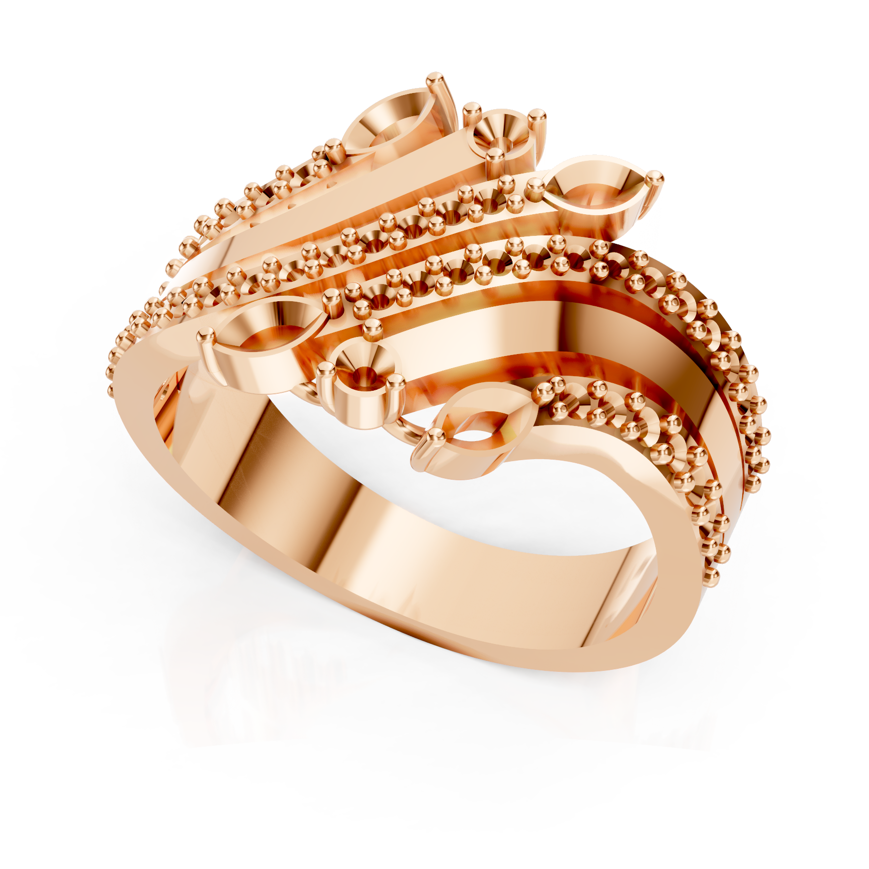 Marquise Diamond Multi-Row Wave Ring