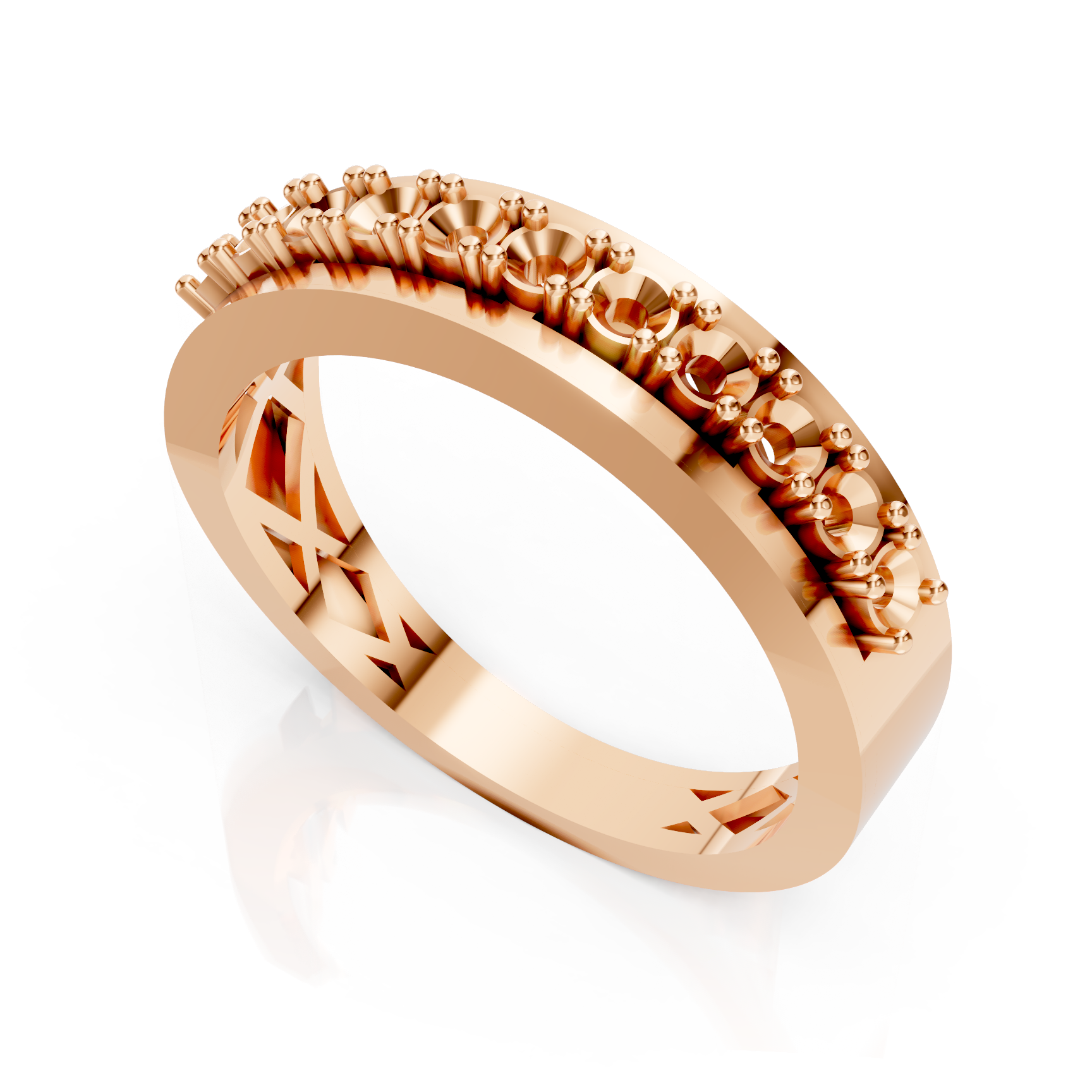 Diamond Prong-Set Curved Band Ring