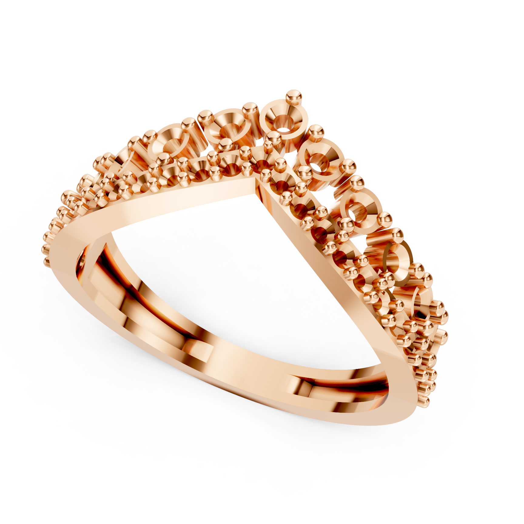Stunning Dual Row Chevron Diamond Ring
