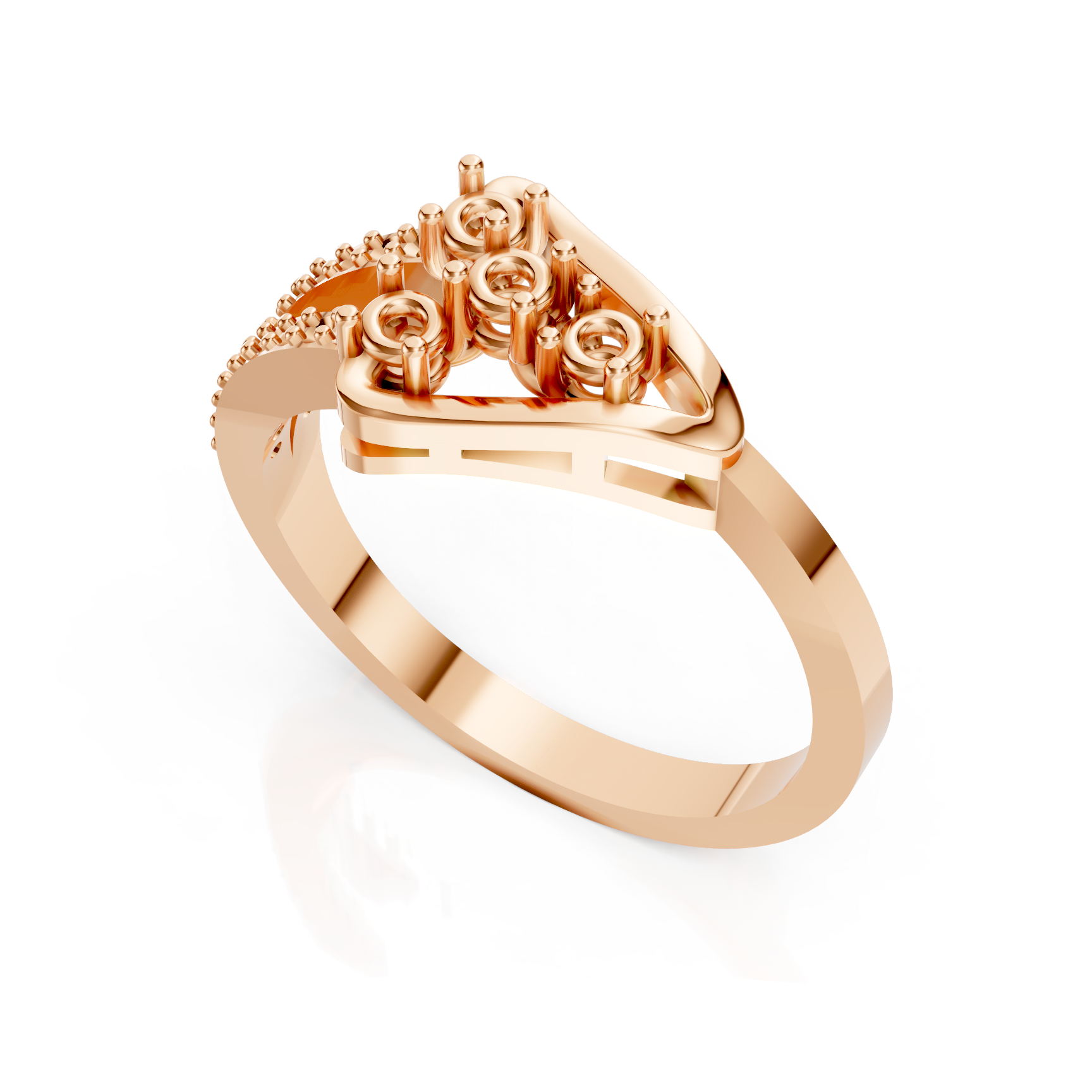 Modern Triangular Diamond Cluster Ring