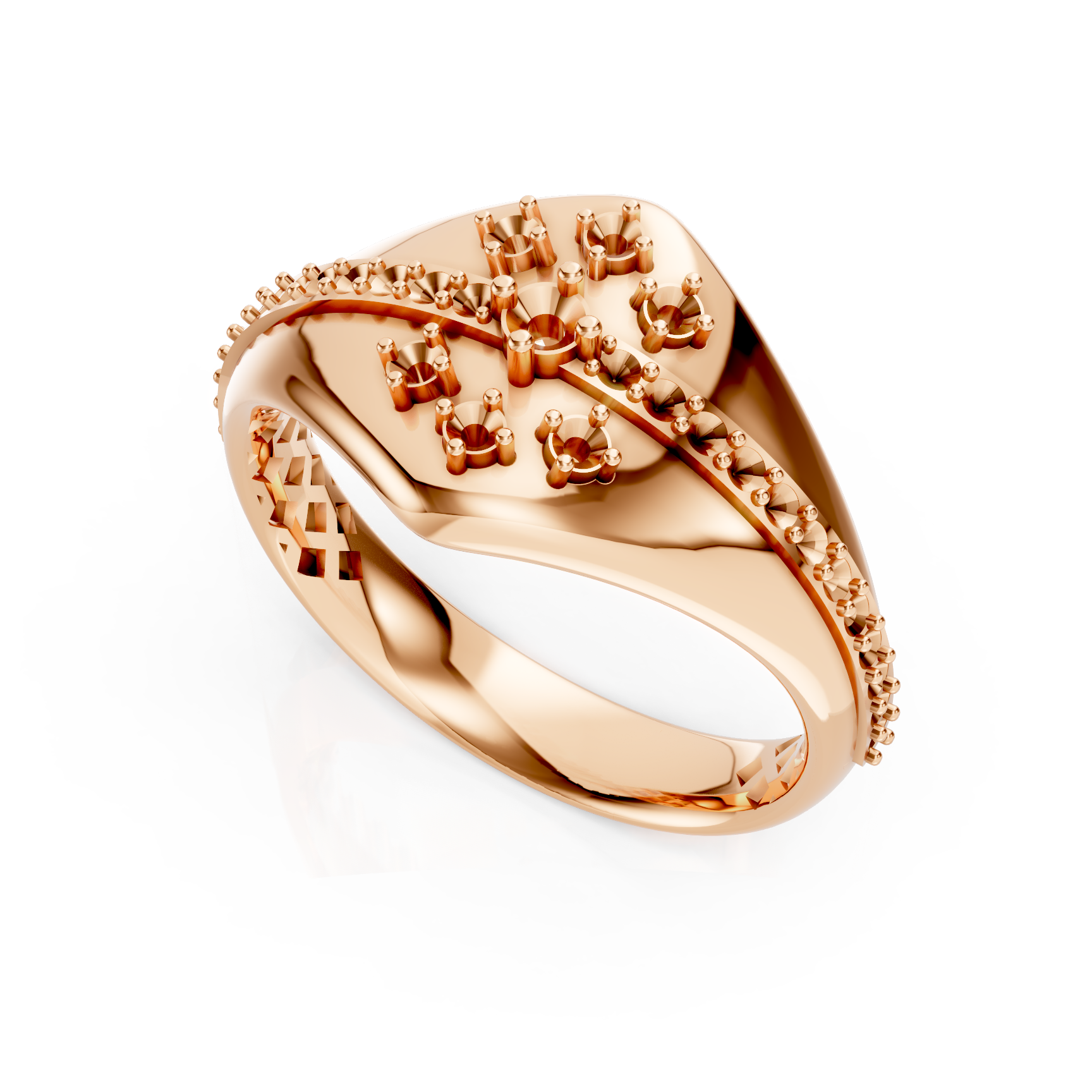 Constellation Pave Dome Rose Gold Ring