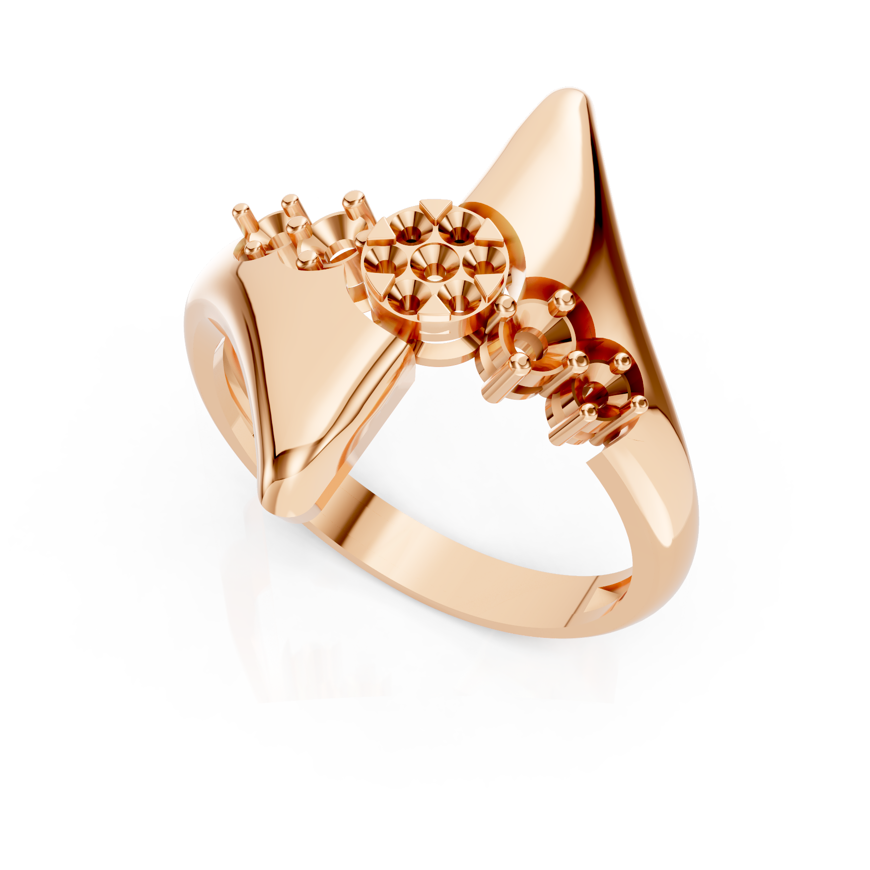 Sculpted Peak Diamond Rose Gold Ring