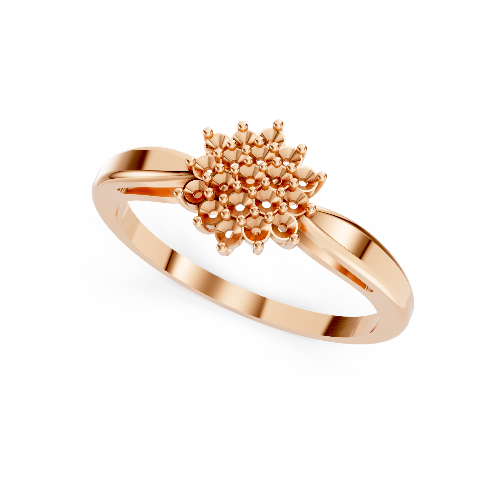 Star Cluster Rose Gold Diamond Ring