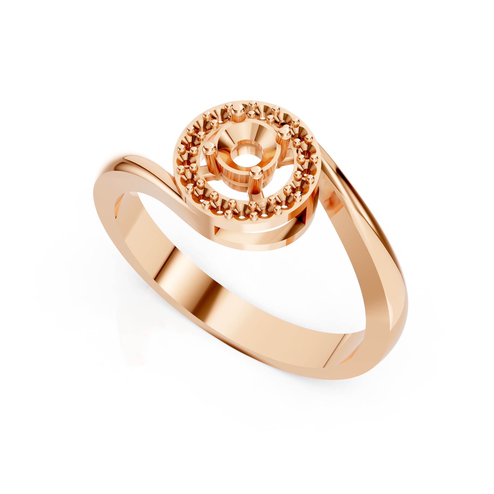 Suspended Halo Bypass Rose Gold Ring