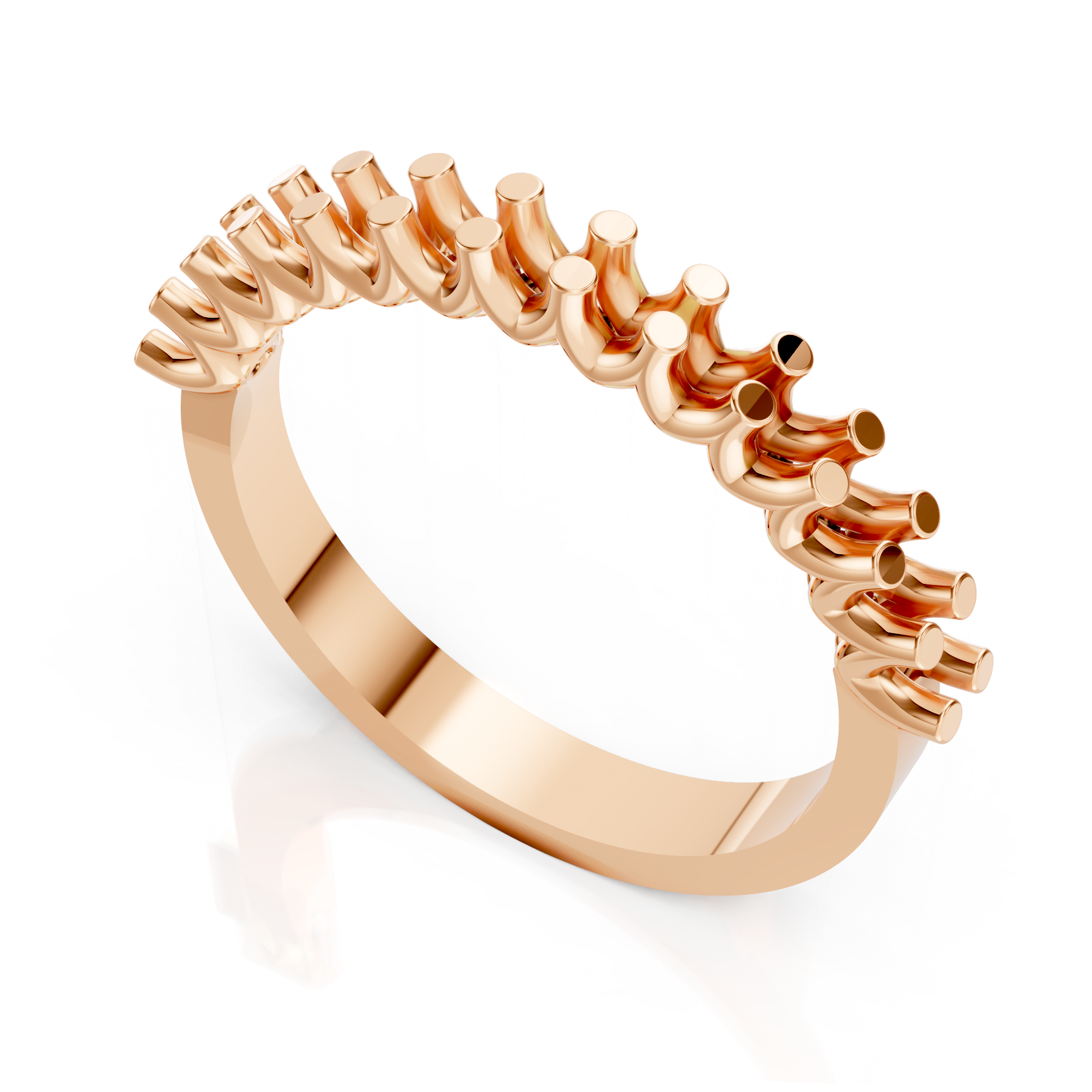 Shared Prong Diamond Rose Gold Band