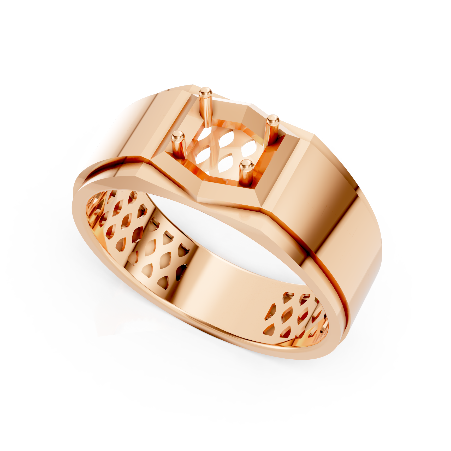 Brushed Solitaire Rose Gold Diamond