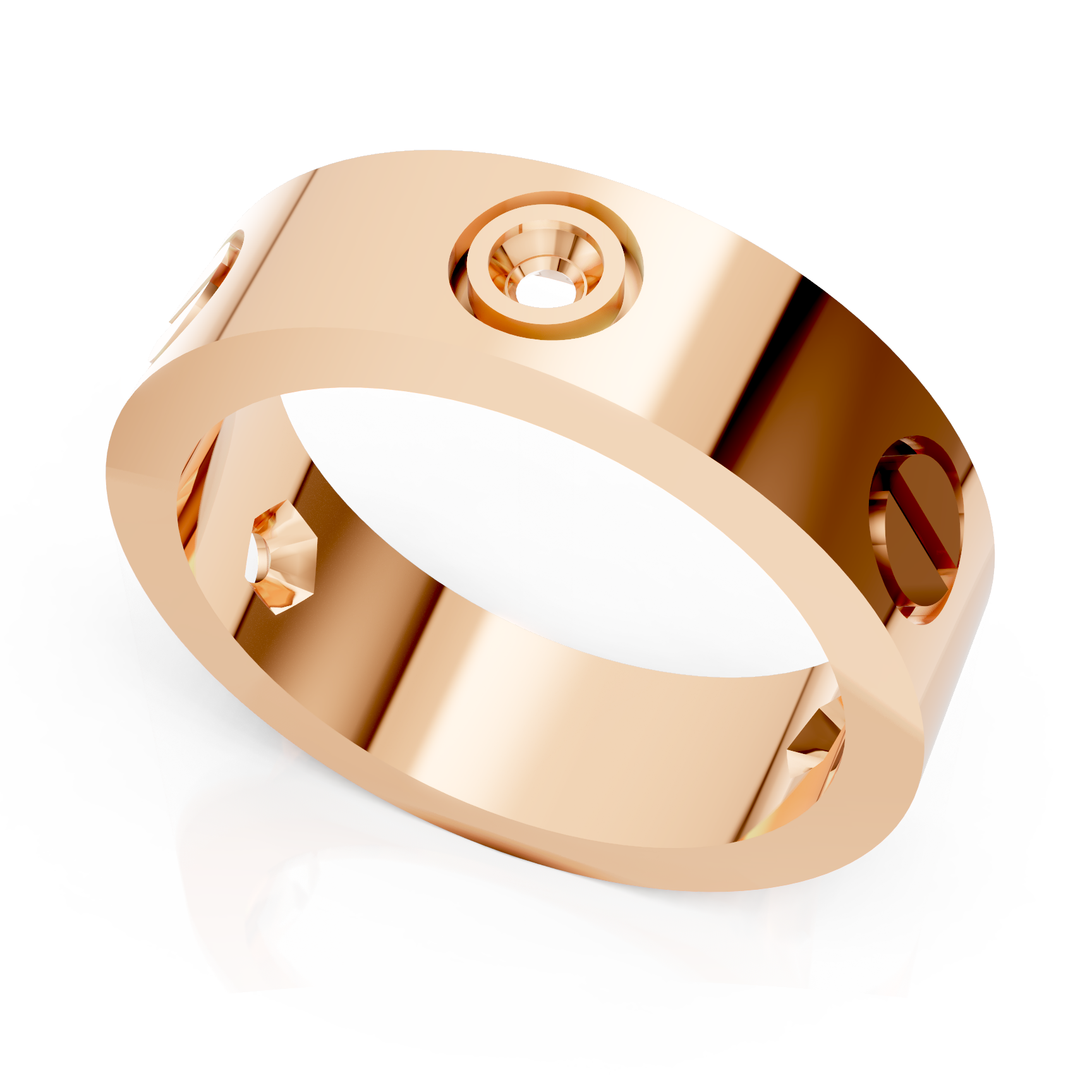 5.5mm Screw Hardware Diamond Rose Band