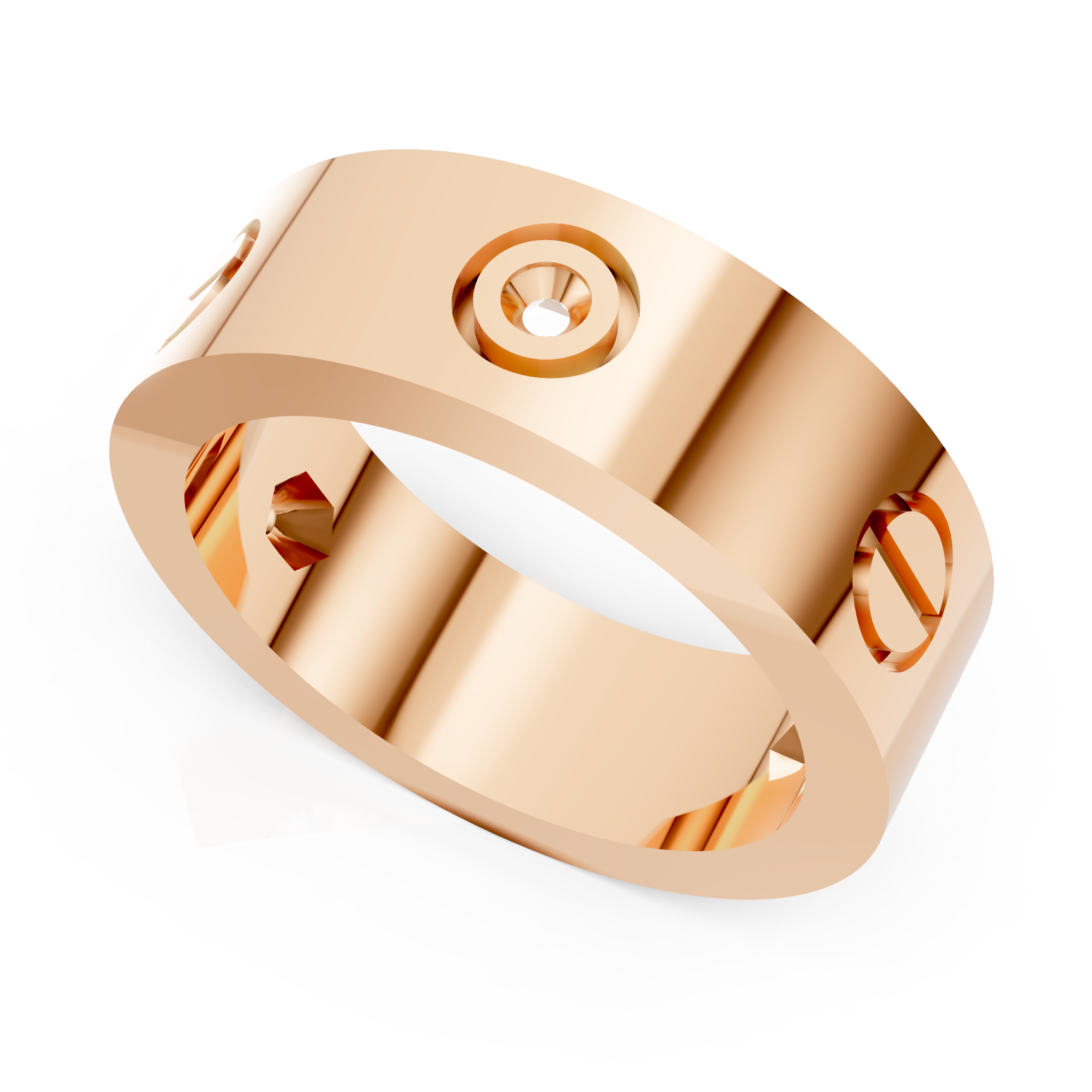 Bezel Screw Motif Rose Gold Diamond Ring